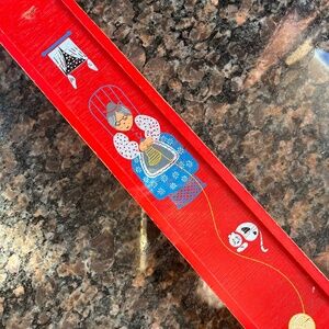 Vintage Hand Painted Knitting Needle Box with Granny and Kitty